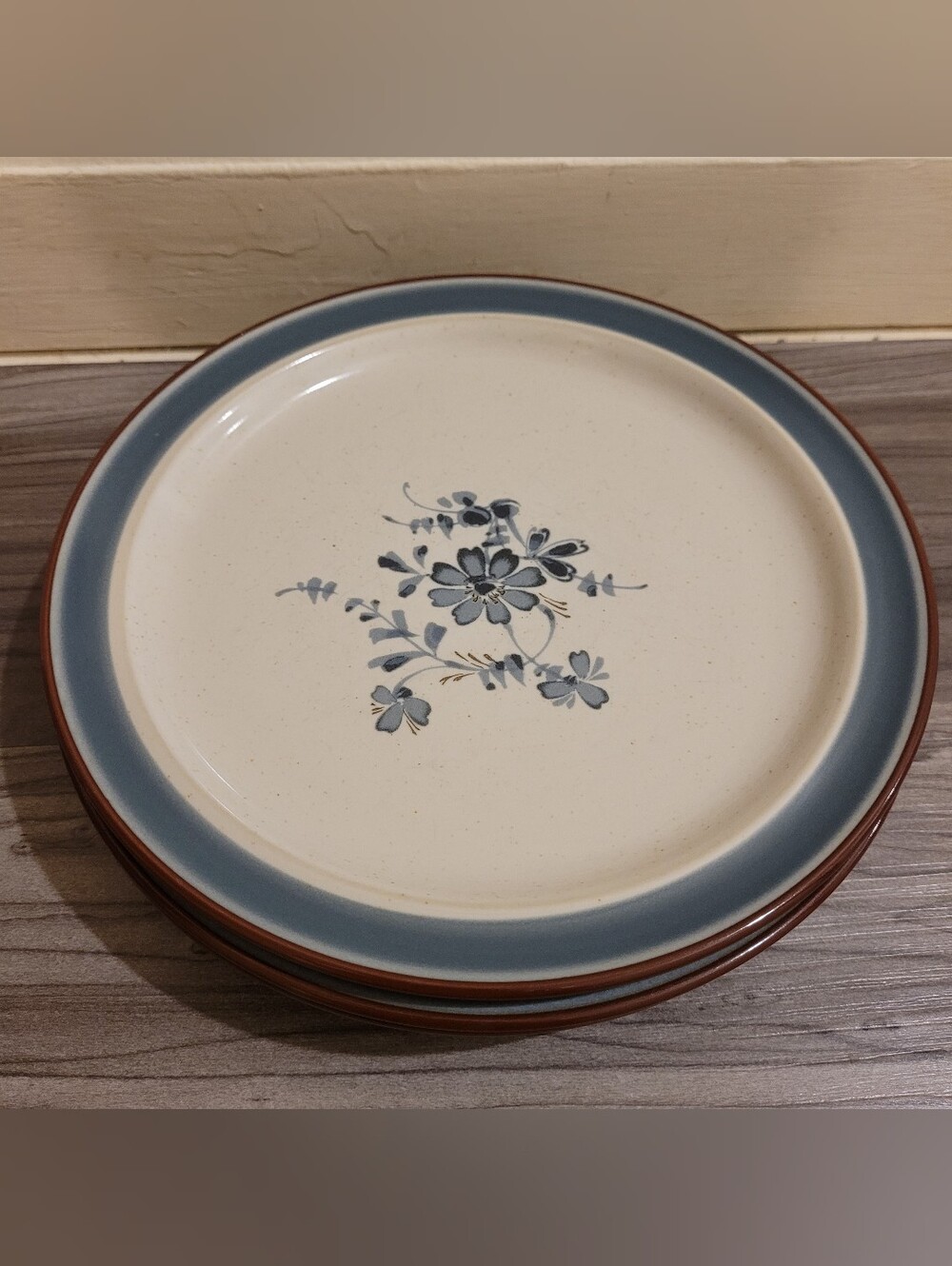 Noritake Floral Stoneware Dinner Salad Plate 8" Japan Made Cottagecore Lot Of 4
